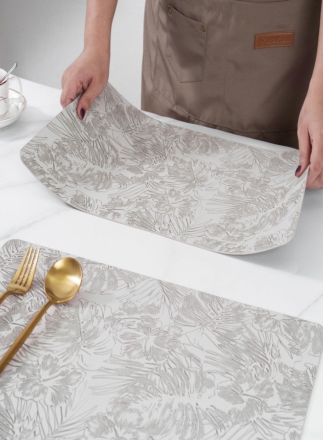 بوليت مفارش طعام من الفينيل المنقوش القابل للغسل من POLYTE، مناسبة للاستخدام الداخلي والخارجي، طقم من 4 قطع - Image 5