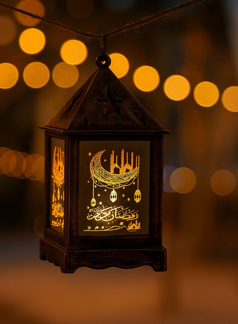 مصباح جو احتفالي صغير، لون برونزي عتيق، فانوس زخرفي خفيف الوزن وقابل للحمل (ذهبي برونزي) 5.5*5.5*10.5 سم - Image 2