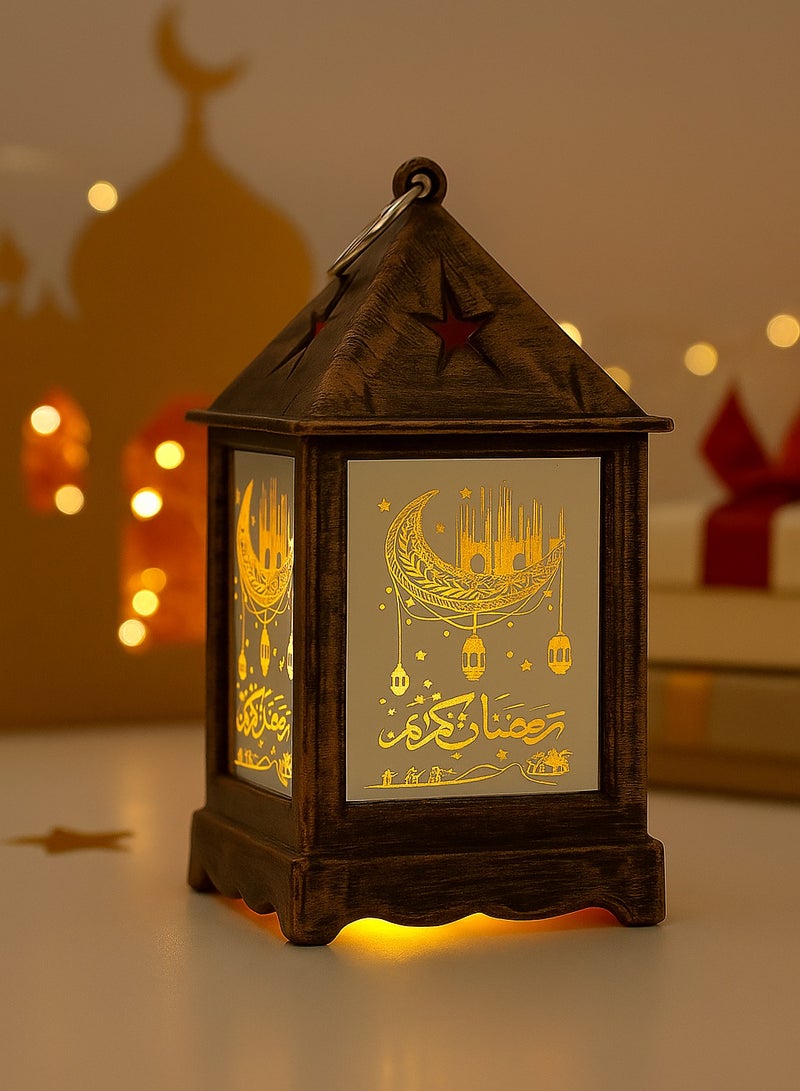 مصباح جو احتفالي صغير، لون برونزي عتيق، فانوس زخرفي خفيف الوزن وقابل للحمل (ذهبي برونزي) 5.5*5.5*10.5 سم - Image 4