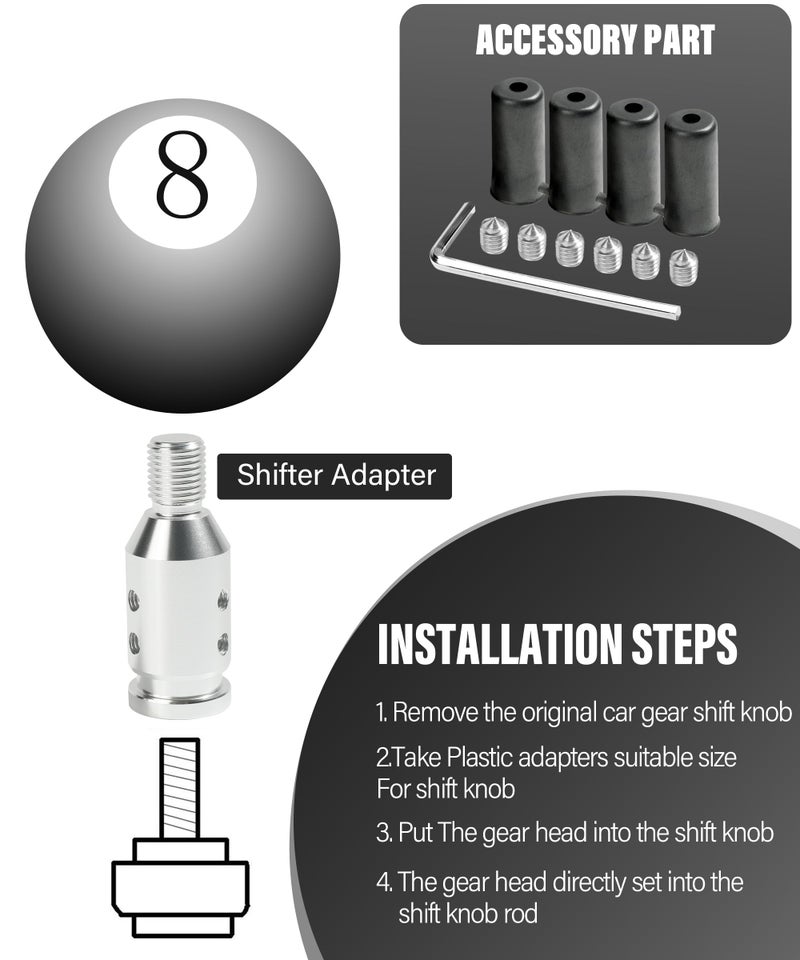 SUJADE YAKEFLY Universal Gear Shift Knob Adapter,Aluminum Alloy Automatic Shifter Adapter Car Adapter,Shifter Boot Retainer Stick Connector for Non-Threaded Manual M12x1.25 (Silver), 299PDTPJ001 - Image 4