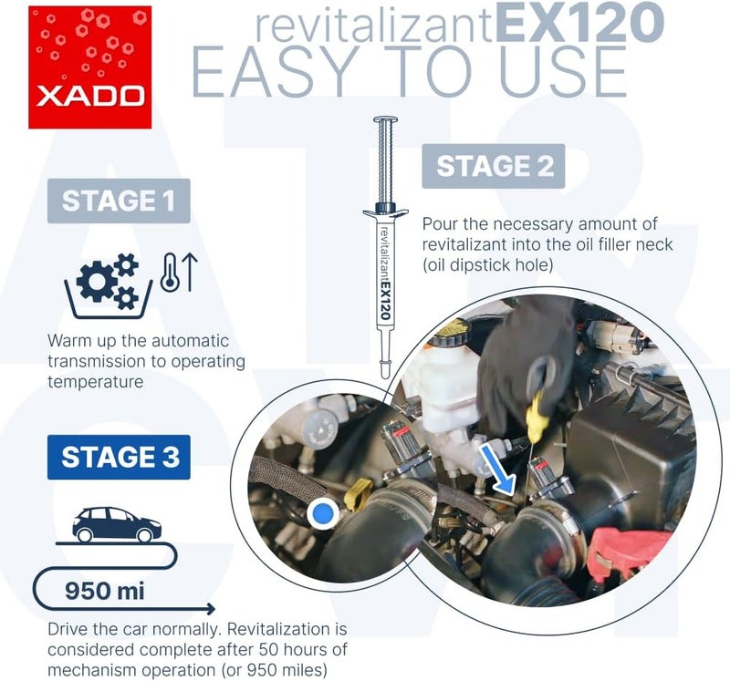 زادو EX120 تصحيح ناقل الحركة الأوتوماتيكي – معالجة لناقل الحركة المتغير باستمرار (CVT) وأنواع علب التروس الأخرى | مادة مضافة وواقية لسائل ناقل الحركة الأوتوماتيكي (ATF) – تقلل الالتصاق والاهتزاز والانزلاق - Image 4
