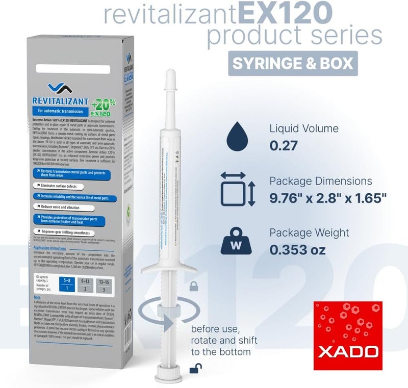 زادو EX120 تصحيح ناقل الحركة الأوتوماتيكي – معالجة لناقل الحركة المتغير باستمرار (CVT) وأنواع علب التروس الأخرى | مادة مضافة وواقية لسائل ناقل الحركة الأوتوماتيكي (ATF) – تقلل الالتصاق والاهتزاز والانزلاق - Image 1