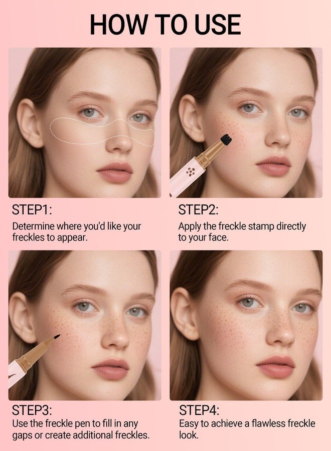 إريندي قلم إريندي 2 في 1 مزدوج الأطراف لرسم النمش وختم النمش، طقم مكياج مقاوم للماء مع طرف منحني دقيق لرسم نمش طبيعي ونابض بالحياة، قلم رسم نمش مزيف سريع الجفاف يدوم طويلاً ومقاوم للتلطخ، 03 - Image 5