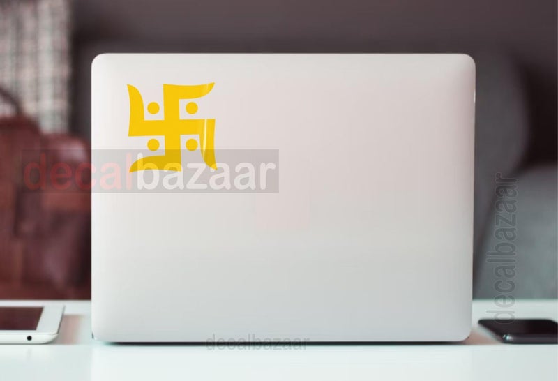 decalbazaar Swastik Simple Glossy Vinyl Sticker 2 x 2 Inches Yellow (Pack 20 Pcs) - Combo Pack (Code 13.21) - Image 1