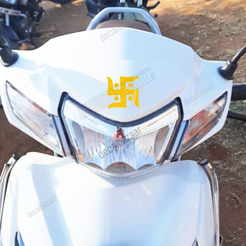 decalbazaar Swastik Simple Glossy Vinyl Sticker 2 x 2 Inches Yellow (Pack 20 Pcs) - Combo Pack (Code 13.21) - Image 2