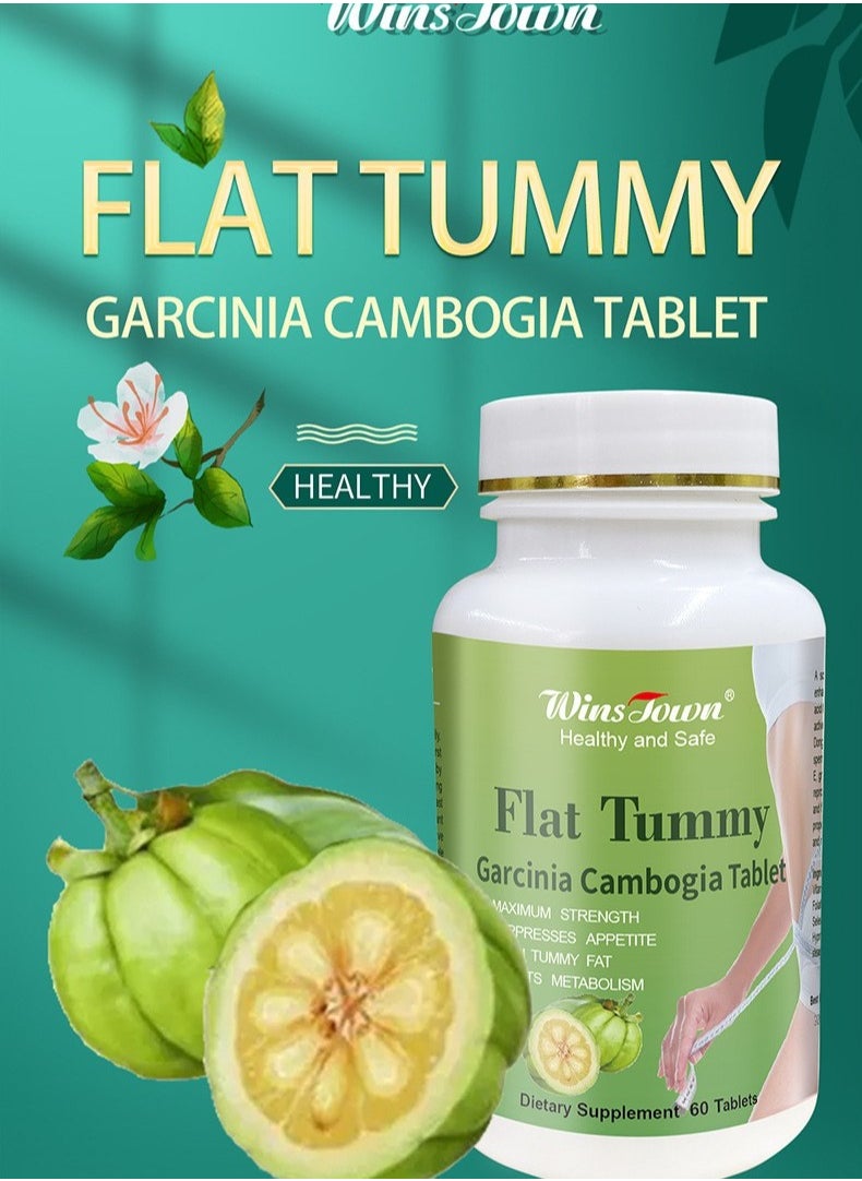 Slim Flat Tummy Tablets,Detox Tummy Flat Tummy Garcinia Cambogia Tablets, Weight Loss Slimming, Slimming Diet Digestion and Metabolism,60 tablets