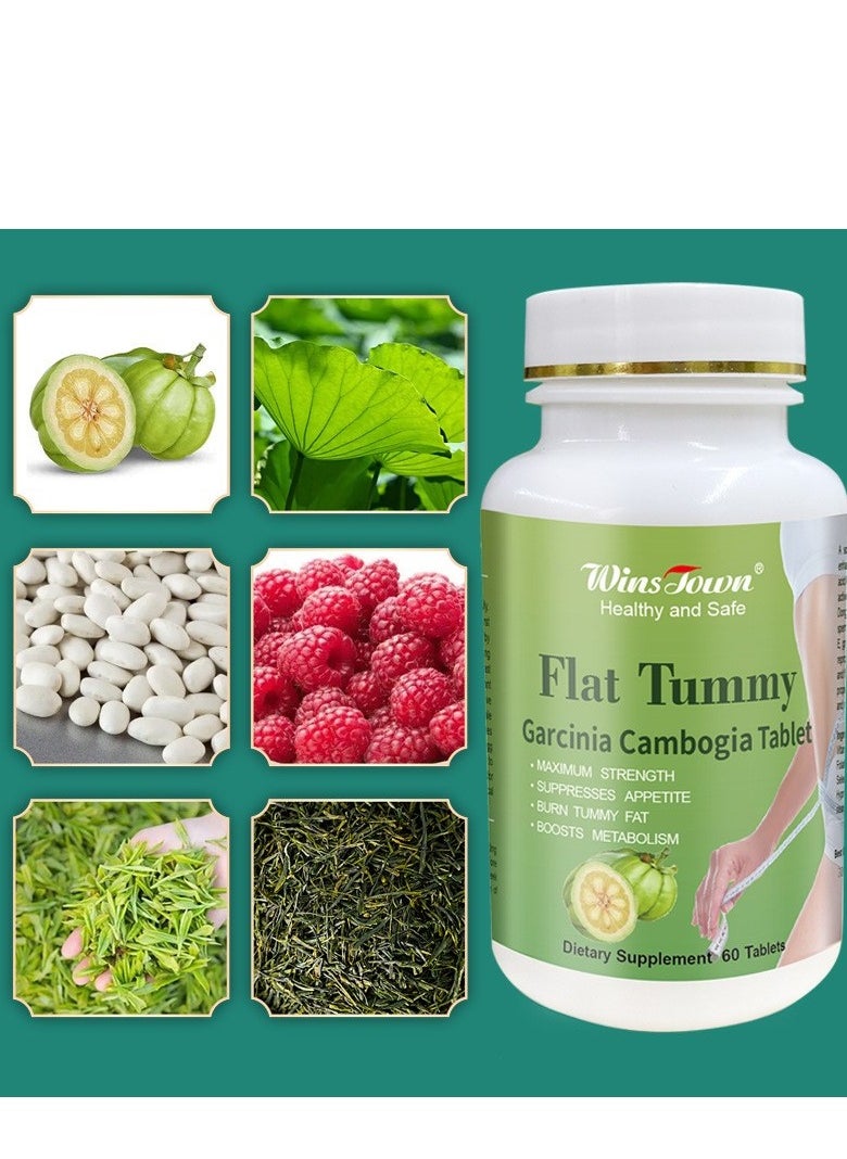Slim Flat Tummy Tablets,Detox Tummy Flat Tummy Garcinia Cambogia Tablets, Weight Loss Slimming, Slimming Diet Digestion and Metabolism,60 tablets