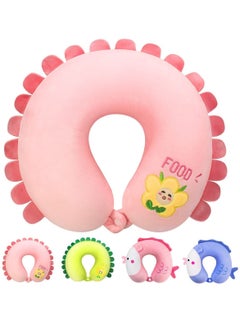 SYOSI SYOSI U-Shaped Memory Foam Travel Pillow, Neck Support Pillow, Comfortable Cartoon Neck Cushion for Traveling, Headrest Airplane Pillow for Adults, Kids (Pink)  - Image 1