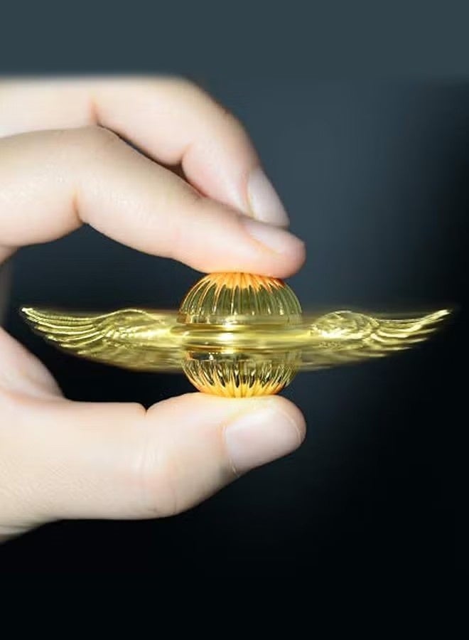 Gold Fidget Spinner Magic Orb Anxiety Toys Stress Relief Reducer Spin Fidgets Hand Bearing Tri Spinner Finger Spinners Toy Focus Fidgeting Restless Novelty Gift for Adults Kids - Image 2