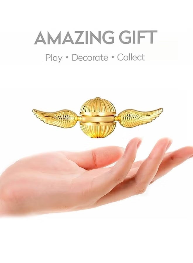 Gold Fidget Spinner Magic Orb Anxiety Toys Stress Relief Reducer Spin Fidgets Hand Bearing Tri Spinner Finger Spinners Toy Focus Fidgeting Restless Novelty Gift for Adults Kids - Image 3