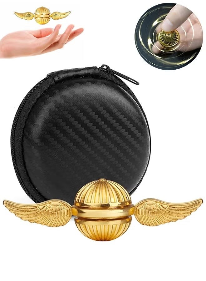 Gold Fidget Spinner Magic Orb Anxiety Toys Stress Relief Reducer Spin Fidgets Hand Bearing Tri Spinner Finger Spinners Toy Focus Fidgeting Restless Novelty Gift for Adults Kids - Image 1