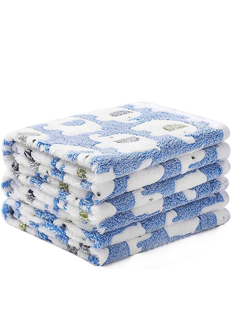 3 Pieces Blankets Super Soft Fluffy Premium Cute Elephant Pattern Pet Blanket Flannel Throw for Dog Puppy Cat - Image 1