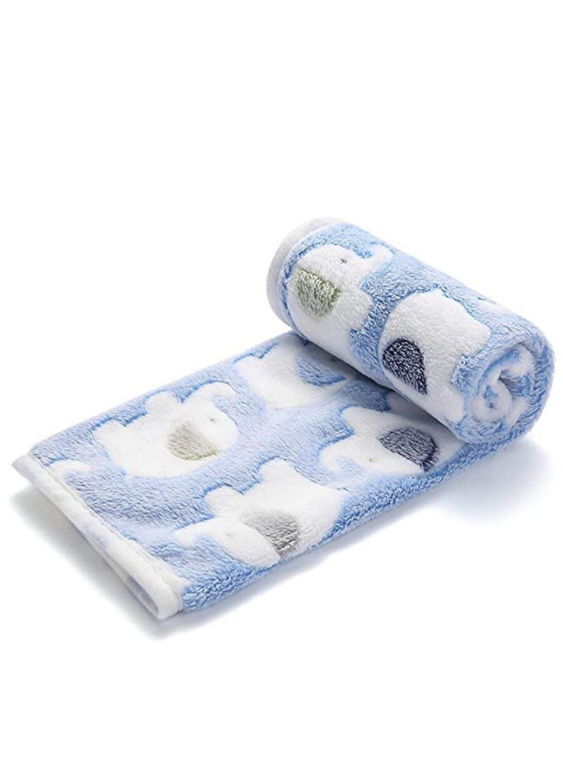 3 Pieces Blankets Super Soft Fluffy Premium Cute Elephant Pattern Pet Blanket Flannel Throw for Dog Puppy Cat - Image 3