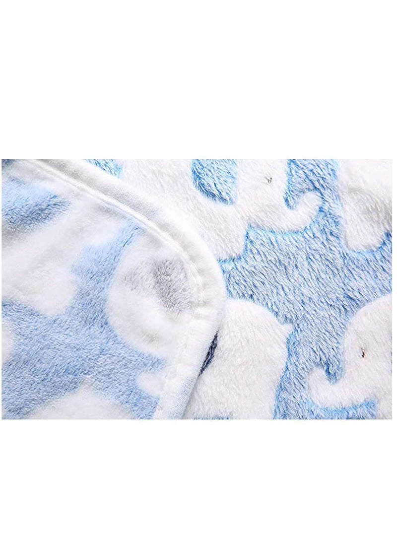3 Pieces Blankets Super Soft Fluffy Premium Cute Elephant Pattern Pet Blanket Flannel Throw for Dog Puppy Cat - Image 5