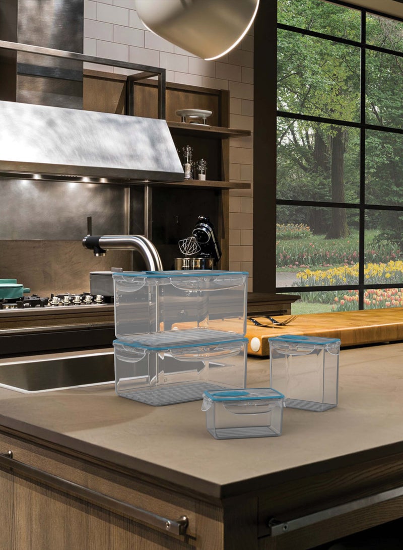 Biesse Set 4 Pcs Plastic Rectangular Food Storage and Preserving - Image 3