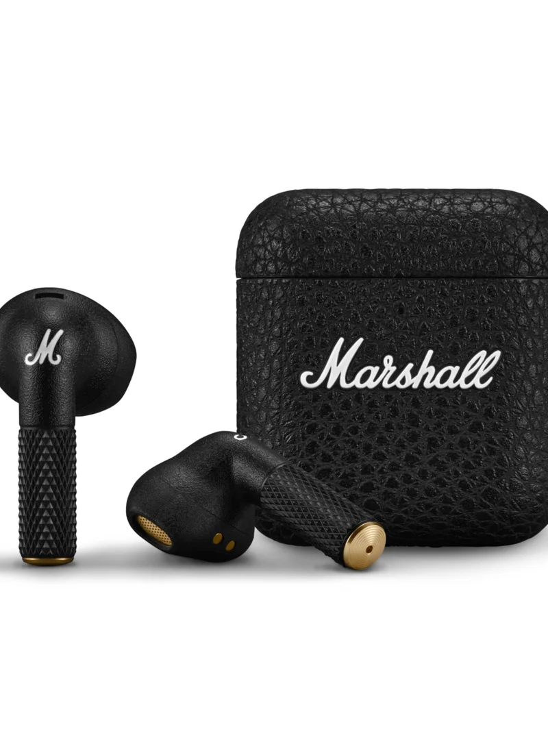 Marshall Minor IV Bluetooth Earphones - Water Resistant Earphones Bluetooth Wireless Earbuds With 30+ Hours Playtime - Black