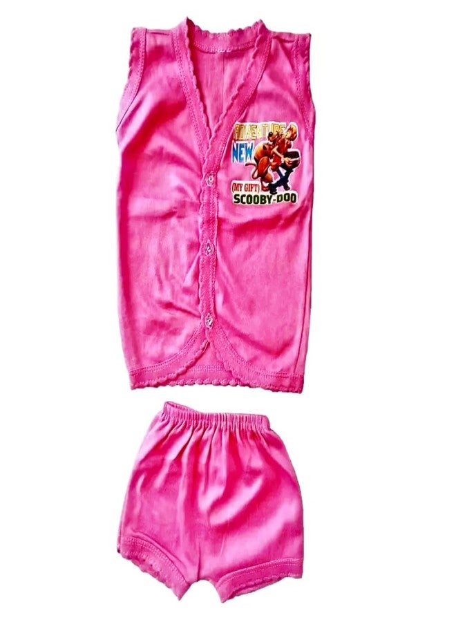 Fassify® New Born Baby Boy & Girls Stylish Trendy Jablas/Top/TShirt and Shorts Dress set with front button open. Pack of 5pc combo set (0-6 Months)(Multicolor) - Image 3