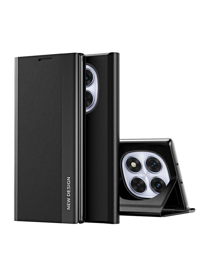 The Bros Case For Xiaomi Redmi Note 14 Pro 5G Side Electroplated Adsorption Leather Phone Case