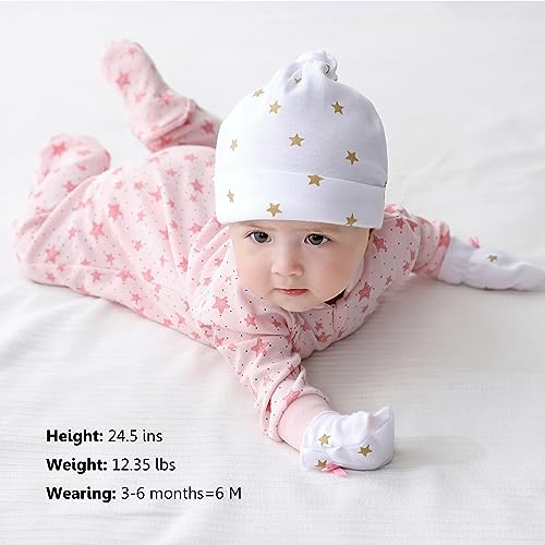MAMIMAKA Baby Girls One-Piece Footies Jumsuit 2-way Zip Cotton Long-Sleeve Romper, 0-3 Months - Image 5