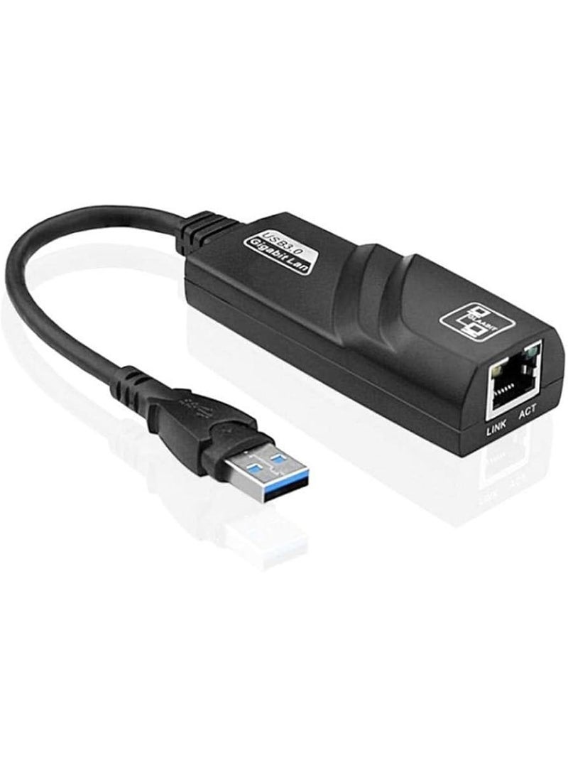 USB 3.0 to RJ45 Gigabit Ethernet Adapter with 1 Meter CAT5 Ethernet Cable, USB to LAN Network Adapter, 10/100/1000 Mbps, Plug & Play for Laptop, PC, Windows, Mac & Linux - Image 4