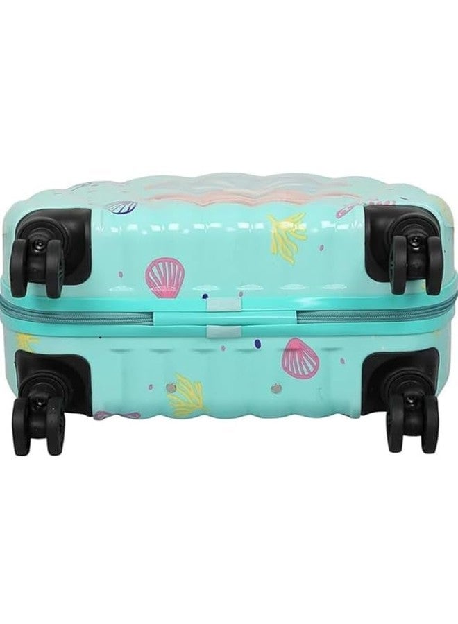 HARSEHAJ PRODUCTS Cute Shell Design Pearl Print Trolley Bag Suitcase for Children with Good Capacity with Roller Wheels-(Sea Green,pcs-1) - Image 5
