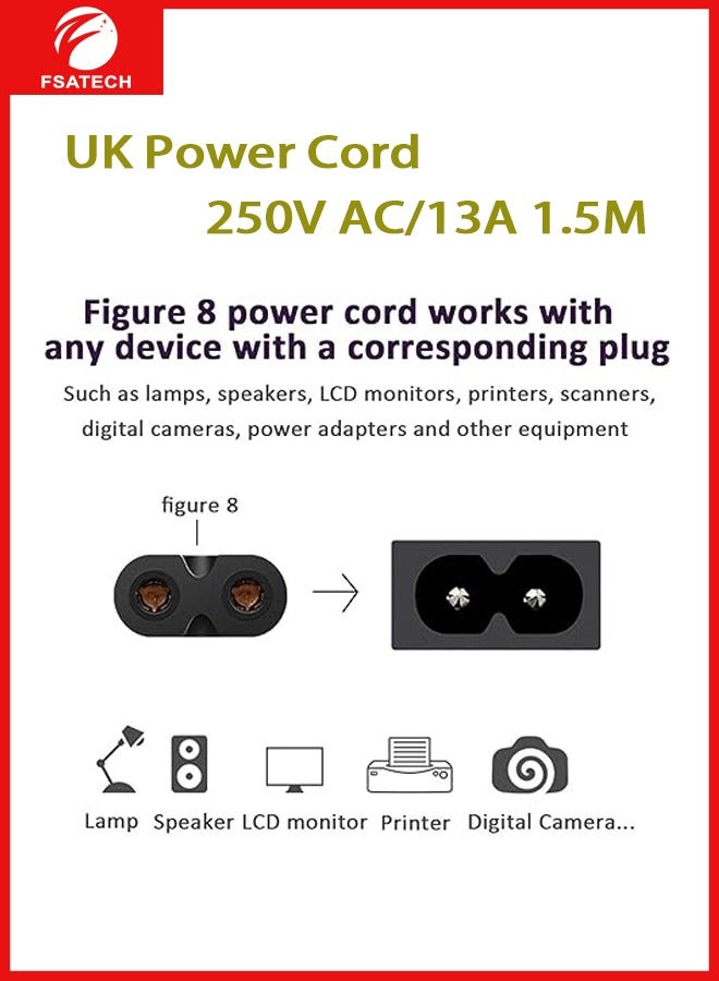 FSATECH British power cord, suffix 8, 250V AC/13A, 1.5M - Image 3
