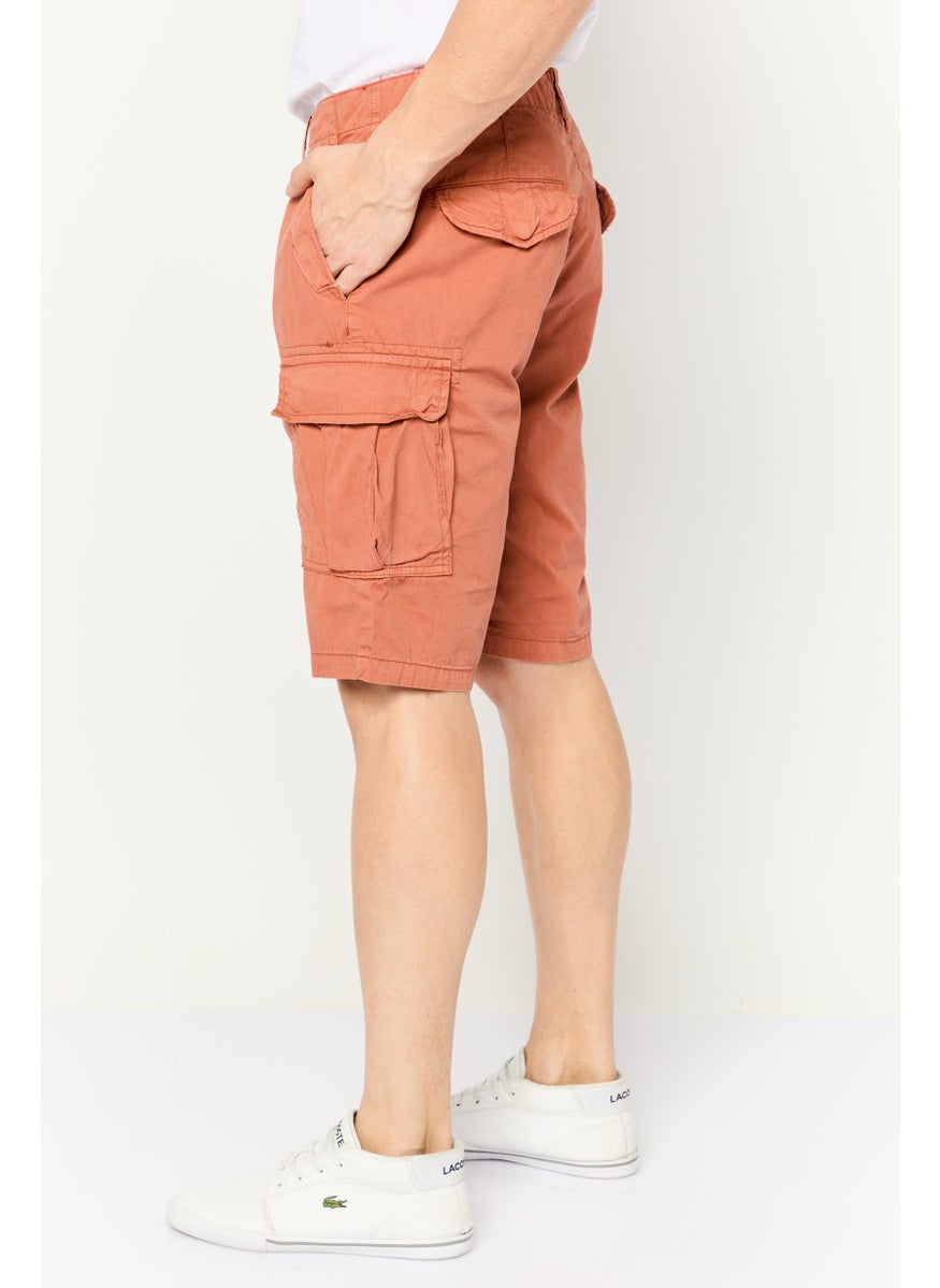GAS Men Plain Cargo  Shorts, Rust  - Image 2