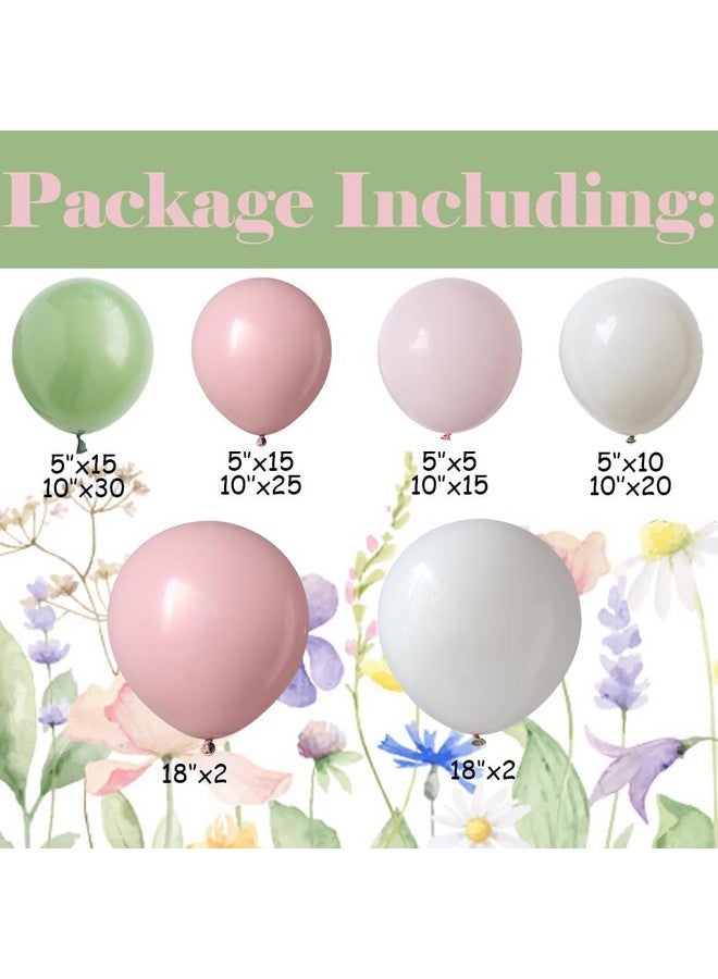 GIHOO Baby in Bloom Balloon Arch Kit 139pcs Pastel Sage Green and Pink Balloon Garland for Boho Baby Shower Birthday Party Decoration - Image 2