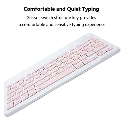 Acolarid Rechargeable Bluetooth Keyboard and Mouse Combo for iPad, Ultra-Slim Portable Wireless Mouse Keyboard for iPad Pro Air Mini iPhone Samsung Tablet Cell Phone Android, iPadOS/iOS 13 and Above (Pink) - Image 5
