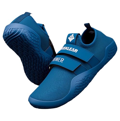 M MANUEKLEAR MANUEKLEAR Deadlift Shoes - Weight Lifting for Men Women - Weightlifting Squat Shoes Fitness Cross-Trainer Barefoot Gym Training Sneakers Sapphire Blue - Image 1