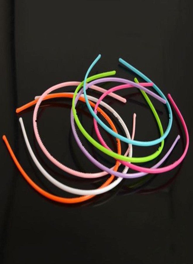 Ghelonadi Plastic Plain Headbands for Girls Women DIY Hair Band Combo Pack Multicolor (6 PCS) - Image 2