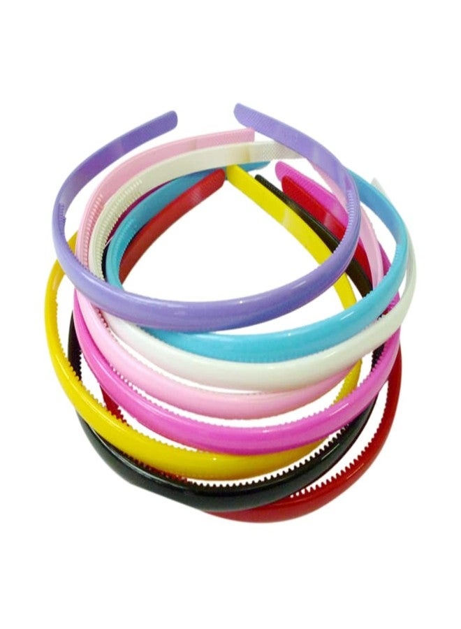 Ghelonadi Plastic Plain Headbands for Girls Women DIY Hair Band Combo Pack Multicolor (6 PCS) - Image 1