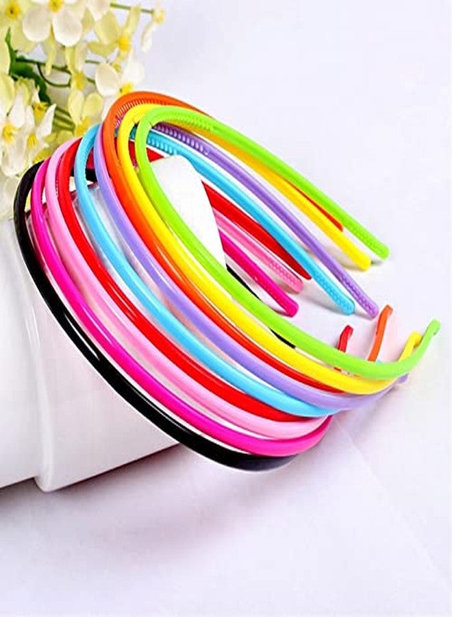 Ghelonadi Plastic Plain Headbands for Girls Women DIY Hair Band Combo Pack Multicolor (6 PCS) - Image 3