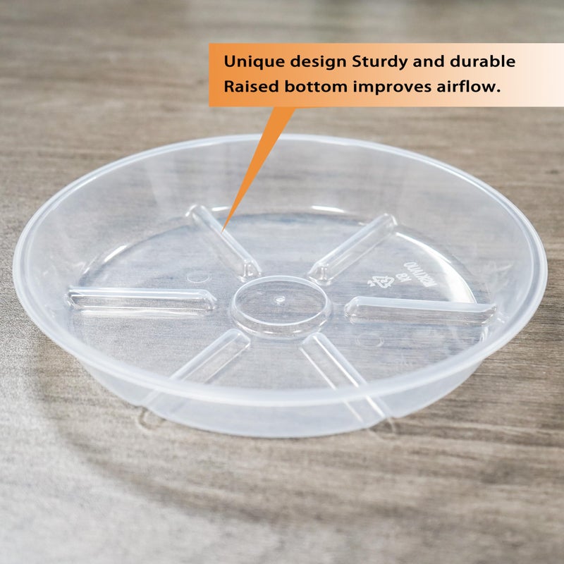 Mskiauo 4 Inch Plant Saucers  6 Pack Clear Plant Trays  Durable Round Plastic Flower Plant Water Drip Tray For Pots Planter  Heavy Duty Plant Dish Pant Plate To Catch Water For Indoor & Outdoor - Image 5
