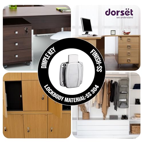 Dorset Wardrobe Lock - 38mm Secura Drawer & Sliding Door Lock, SS 304 Rust-Resistant Finish, High Security, Easy to Use for Homes & Offices, Durable & Reliable [AL 402(38)] - Image 2
