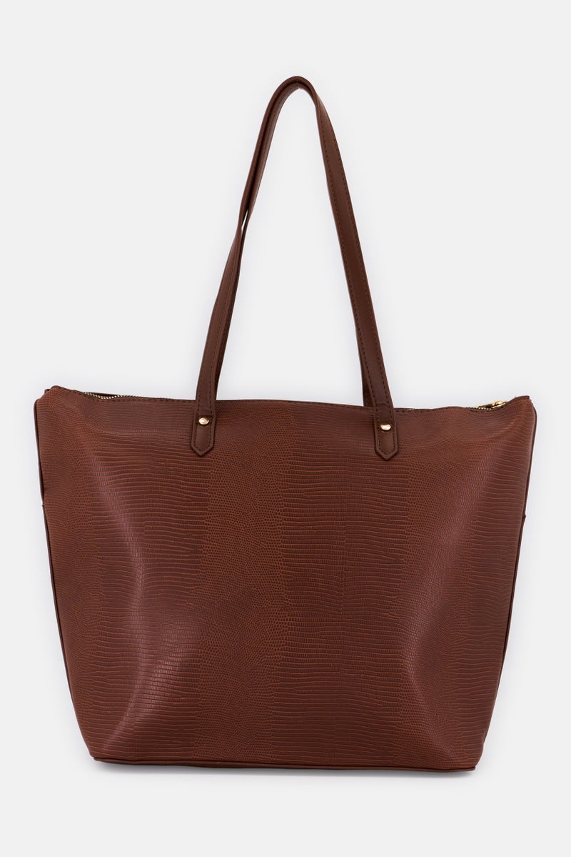 Lavie حقيبة توت نسائية بنقشة حيوانات، بني - Image 2