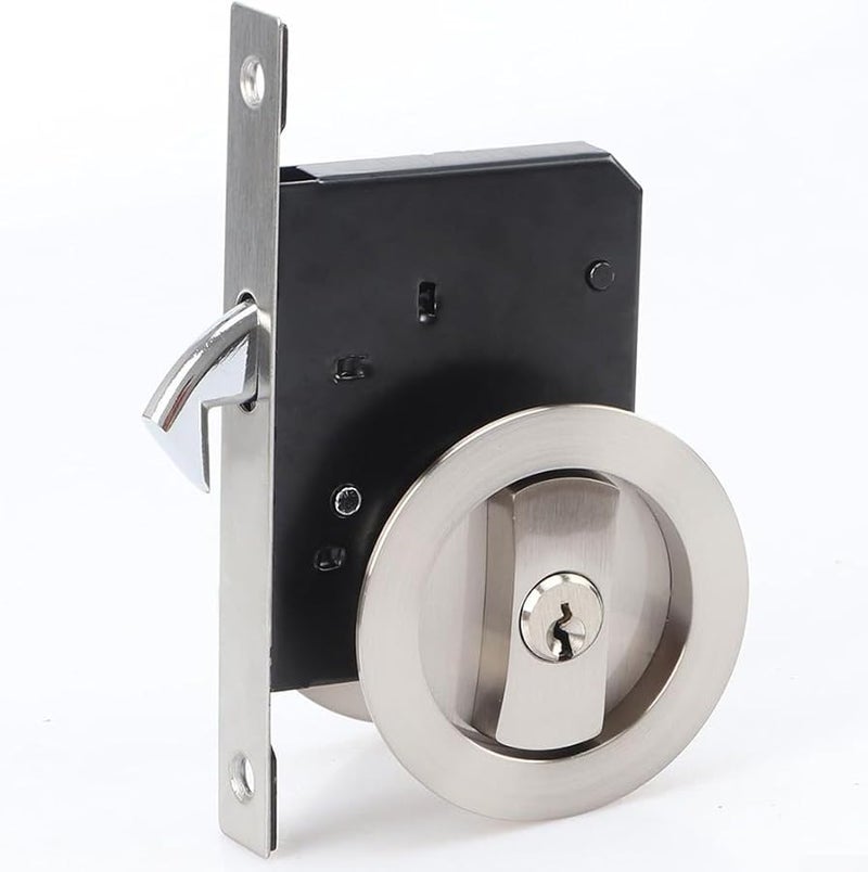 Invisible Indoor Single Side Door Lock With Key For Sliding Doors Silver - Image 3