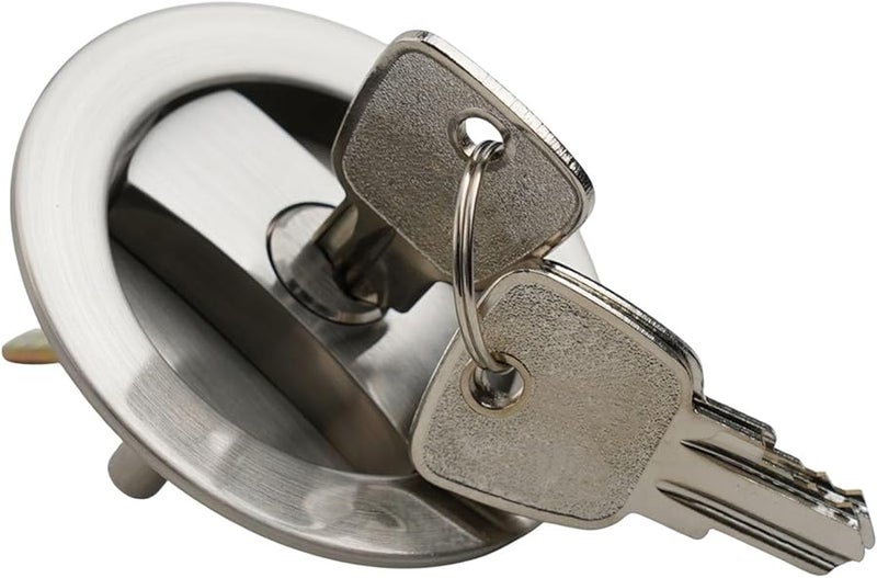 Invisible Indoor Single Side Door Lock With Key For Sliding Doors Silver - Image 5