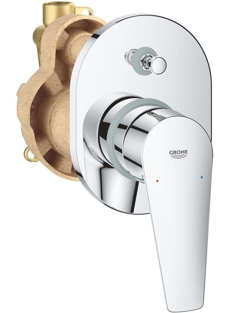 GROHE BauEdge Single Lever Bath Shower Mixer 29039001 | Chrome Finish | Wall Mounted Bathroom Mixer Tap | Smooth Water Control | Durable Design - Image 5