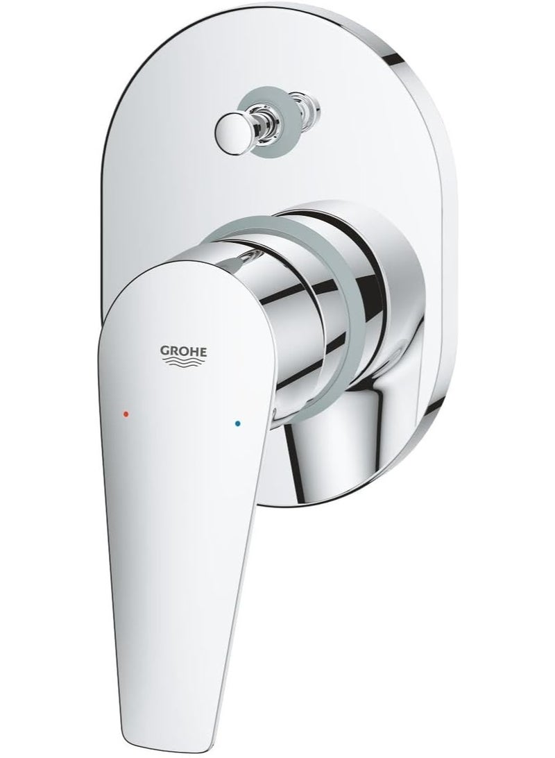 GROHE BauEdge Single Lever Bath Shower Mixer 29039001 | Chrome Finish | Wall Mounted Bathroom Mixer Tap | Smooth Water Control | Durable Design - Image 1