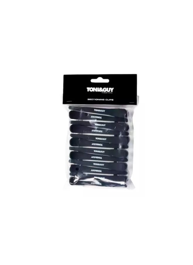 Toni & Guy - 12 Piece Soft-Touch Sectioning Clips Black 35grams - Image 1