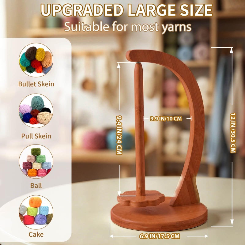 SPEENSUN Yarn Holder for Crocheting, Crochet Yarn Holder, Upgrade Larger Size & Magnetic Yarn Ball Holder for Most Yarns, Rotating Yarn Holder Hold Yarn Up to 1.1 lbs with Packaging Box - Image 3