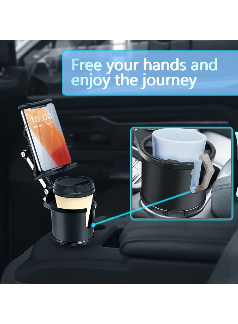 AROAQ 3-in-1 Adjustable Cup Holder Mount for Tablets and Smartphones, Expandable Beverage Base, Long Arm 360° Rotatable Stand for 11.94-33.02 cm Devices, ABS Material, Universal Fit for Vehicle Use - Image 5