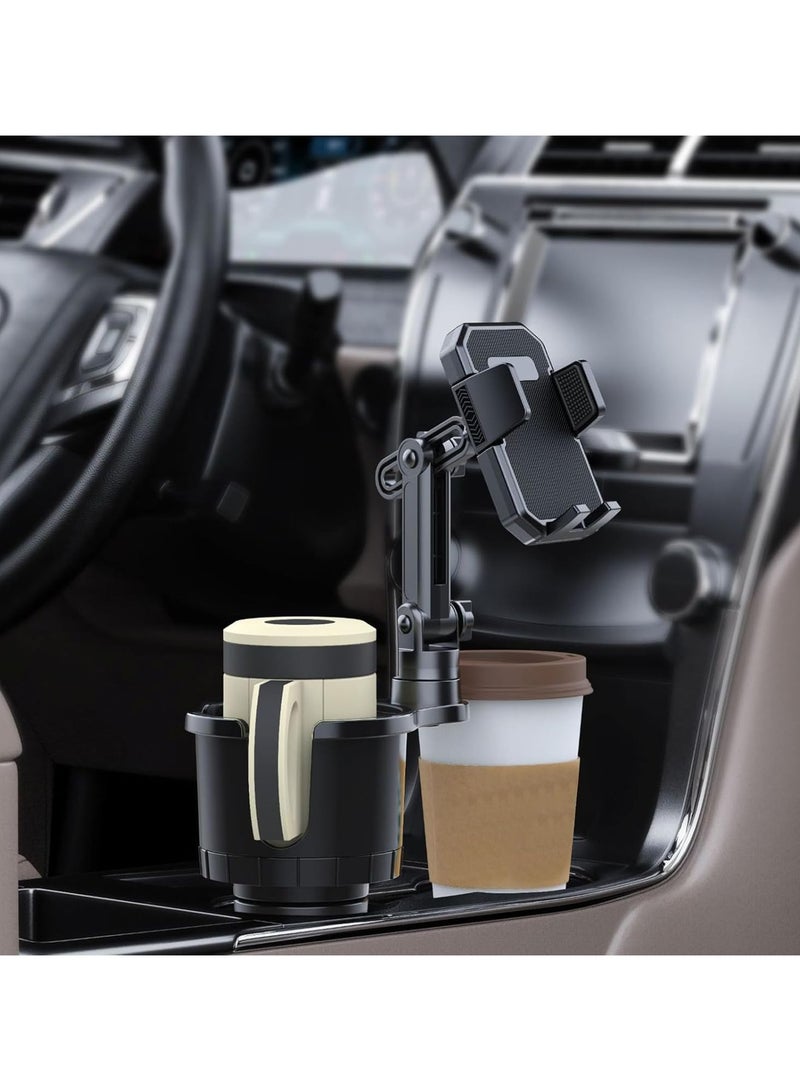 AROAQ 3-in-1 Adjustable Cup Holder Mount for Tablets and Smartphones, Expandable Beverage Base, Long Arm 360° Rotatable Stand for 11.94-33.02 cm Devices, ABS Material, Universal Fit for Vehicle Use - Image 3