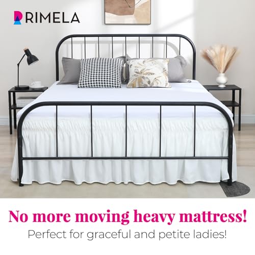 RIMELA White Bed Skirts with Split Corners Queen Size 18 Inch Drop,Elastic Bed Skirting Wrap Around, Easy Install Dust Ruffles Soft Fabric Machine Washable - Image 2