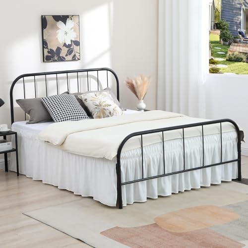 RIMELA White Bed Skirts with Split Corners Queen Size 18 Inch Drop,Elastic Bed Skirting Wrap Around, Easy Install Dust Ruffles Soft Fabric Machine Washable - Image 5