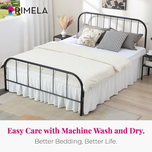 RIMELA White Bed Skirts with Split Corners Queen Size 18 Inch Drop,Elastic Bed Skirting Wrap Around, Easy Install Dust Ruffles Soft Fabric Machine Washable - Image 4