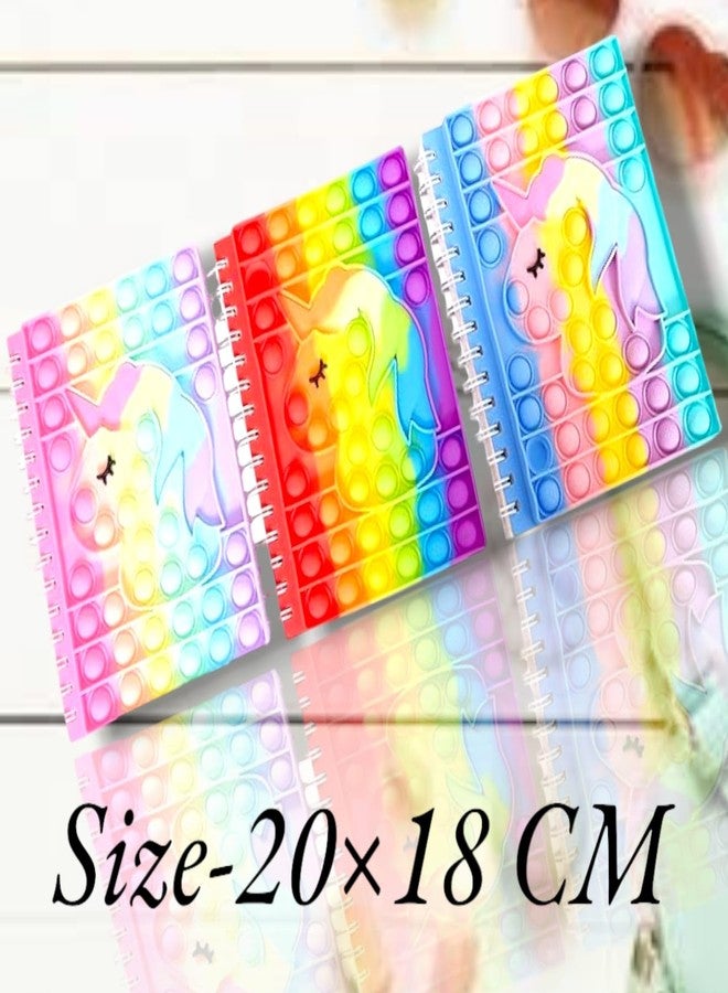CREATIVE PENCIL Popit Sprial Diary/Notebook: Colourful Pages Perfect for Return Gifts, Birthday Gifts, and Stationery Gifts Stress Relief Toy- Set of 1 - Image 3