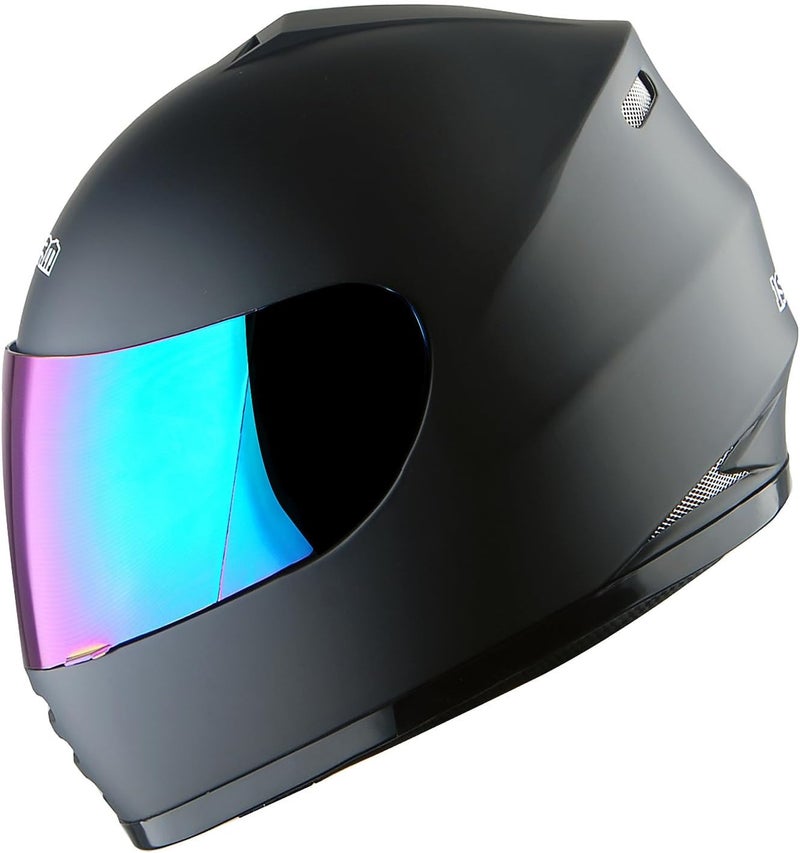 WOW Motorcycle Full Face Helmet Street Bike BMX MX Youth Kids Matt Black - Image 1