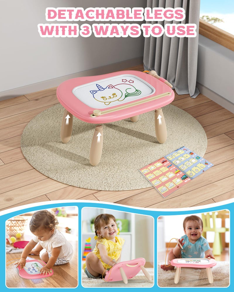 bravokids Toddler Toys, Sturdy Magnetic Drawing Board, Colorful Doodle Sketch Pad Educational Learning Sensory Toy Birthday Gifts for 1 2 3 Years Old Girls Boys (Pink) - Image 4